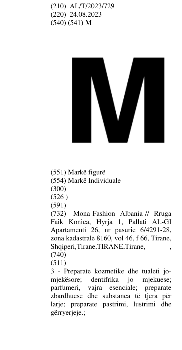 Zëri i markës M në buletin