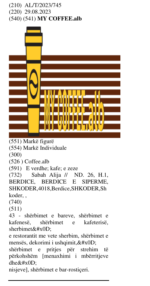 Zëri i markës Coffee.alb në buletin