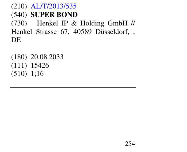 Zëri i markës SUPER BOND në buletin