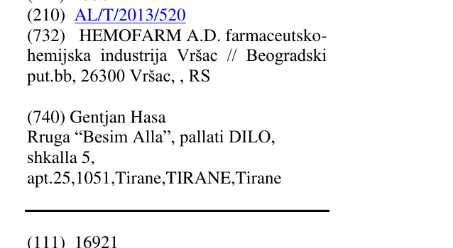 Zëri i markës GELUSIL në buletin