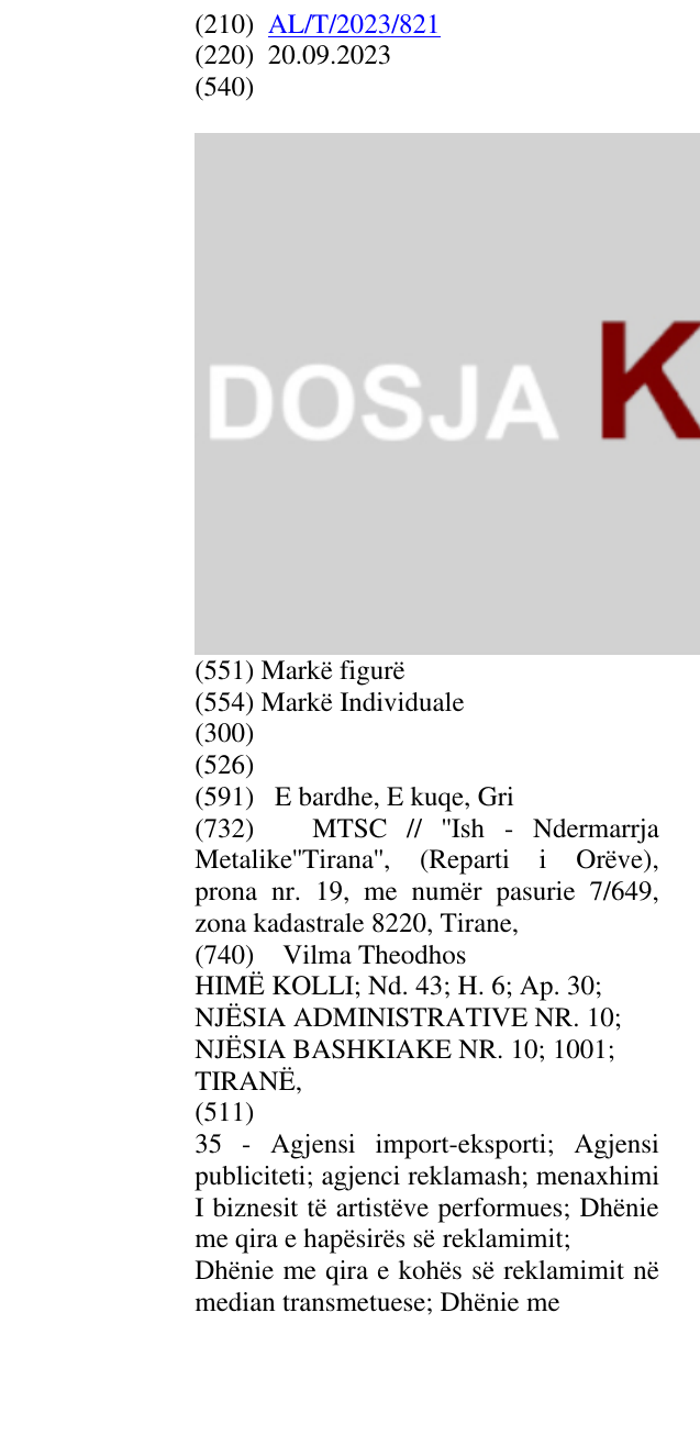 Zëri i markës DOSJA K në buletin