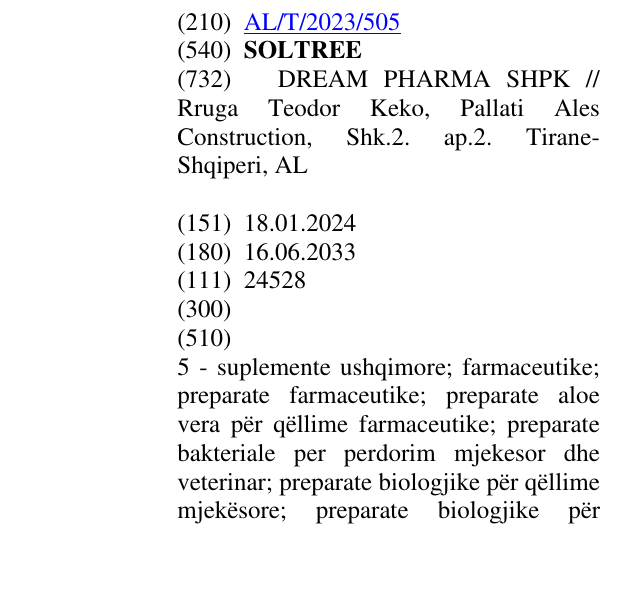 Zëri i markës SOLTREE në buletin