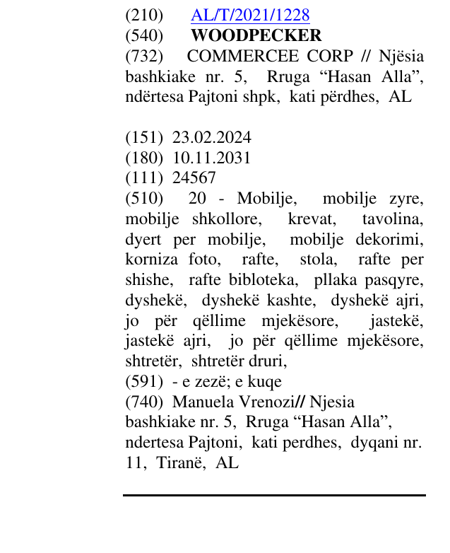 Zëri i markës WOODPECKER në buletin