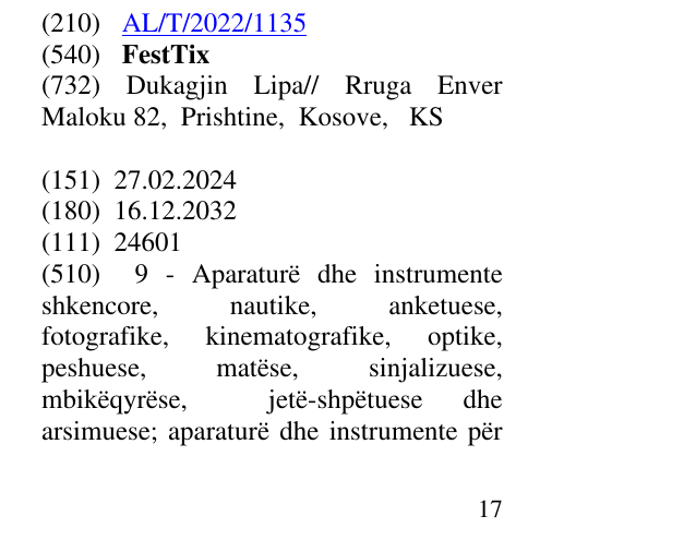 Zëri i markës FestTix në buletin
