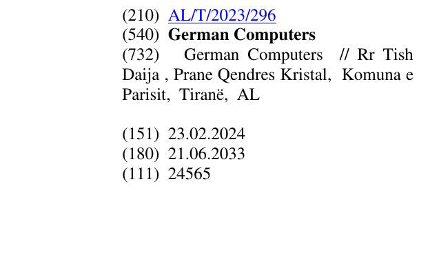 Zëri i markës German Computers në buletin