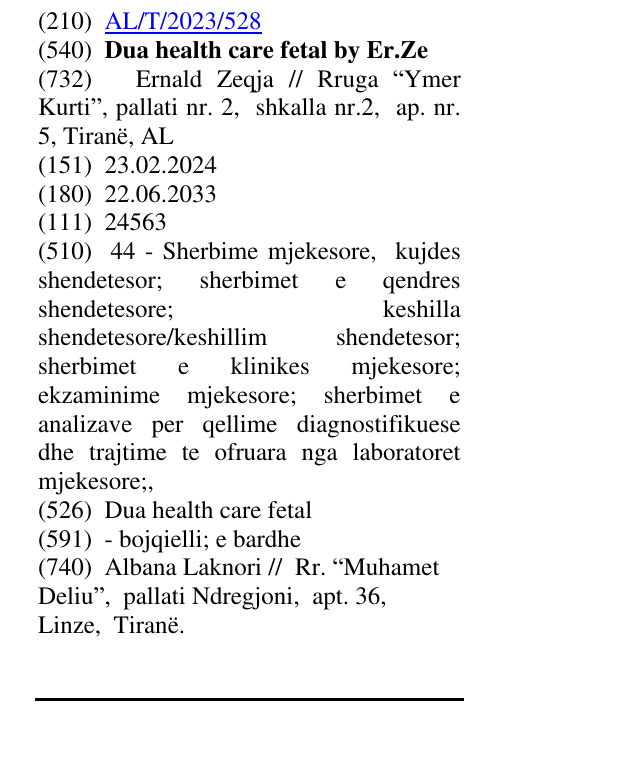 Zëri i markës Dua health care fetal by Er.Ze në buletin