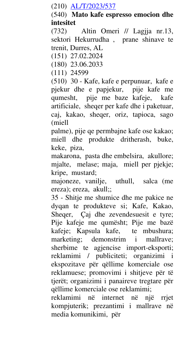 Zëri i markës Mato kafe espresso emocion dhe intesitet në buletin
