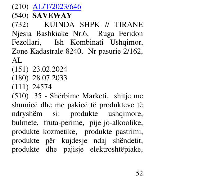 Zëri i markës SAVEWAY në buletin
