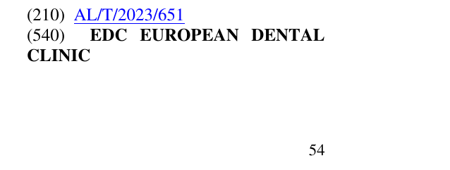 Zëri i markës EDC EUROPEAN DENTAL CLINIC 55 në buletin
