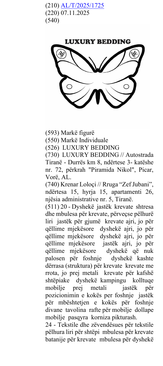 Zëri i markës LUXURY BEDDING në buletin