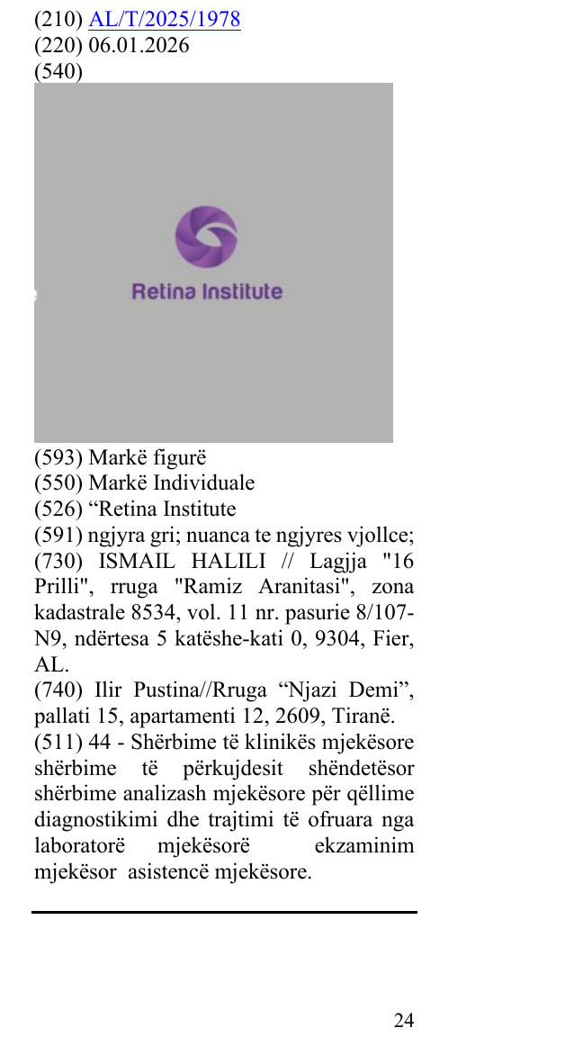 Zëri i markës “Retina Institute në buletin