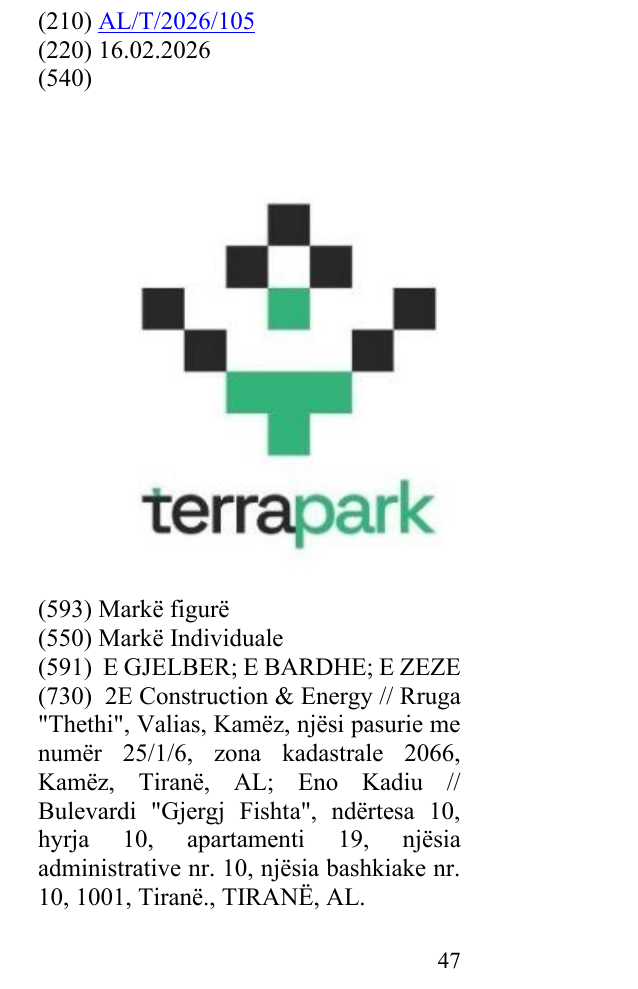 Zëri i markës terrapark në buletin
