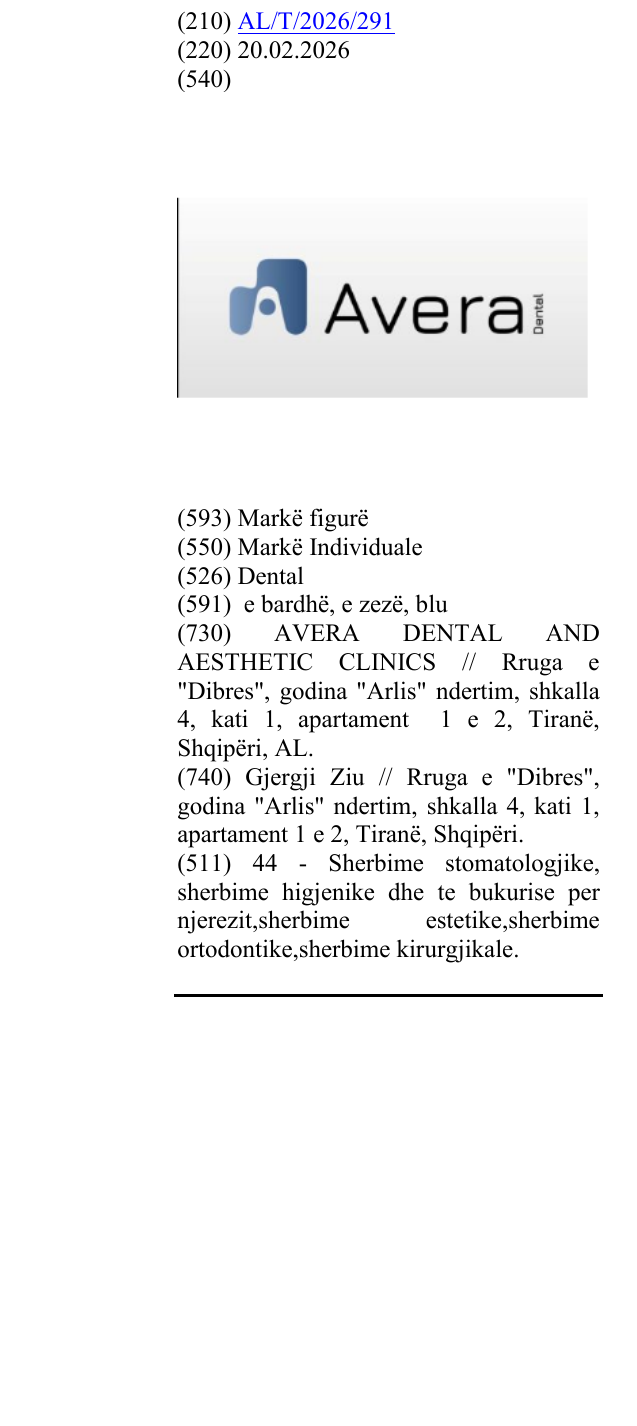Zëri i markës Dental në buletin