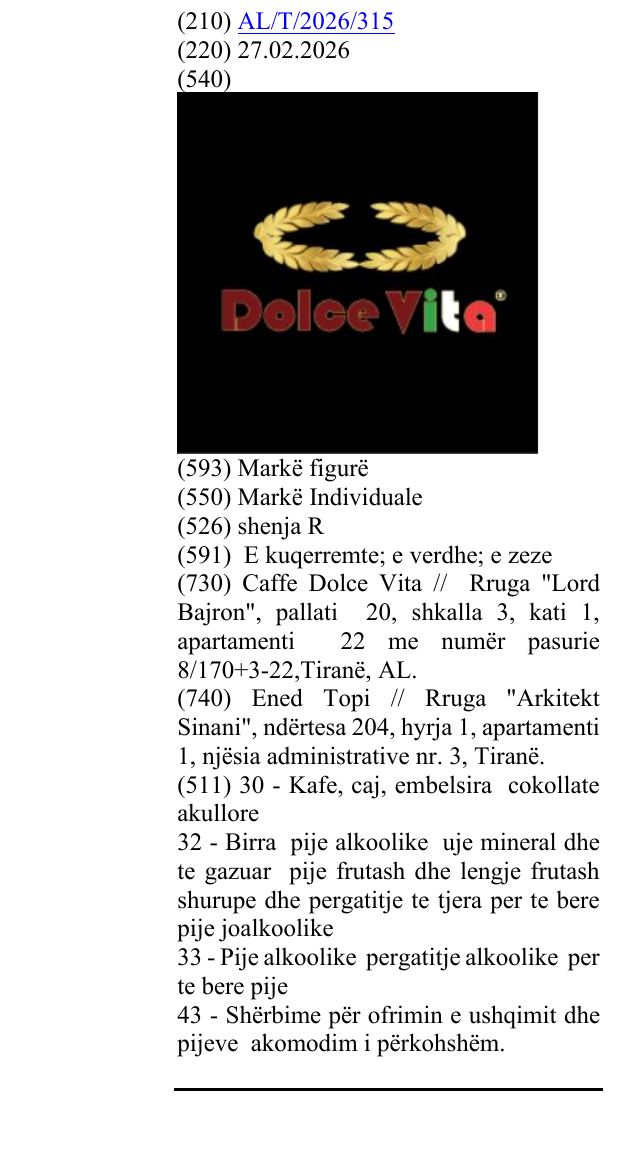 Zëri i markës shenja R në buletin
