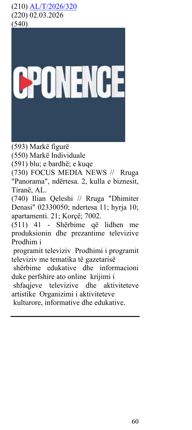 Zëri i markës OPONENCË në buletin