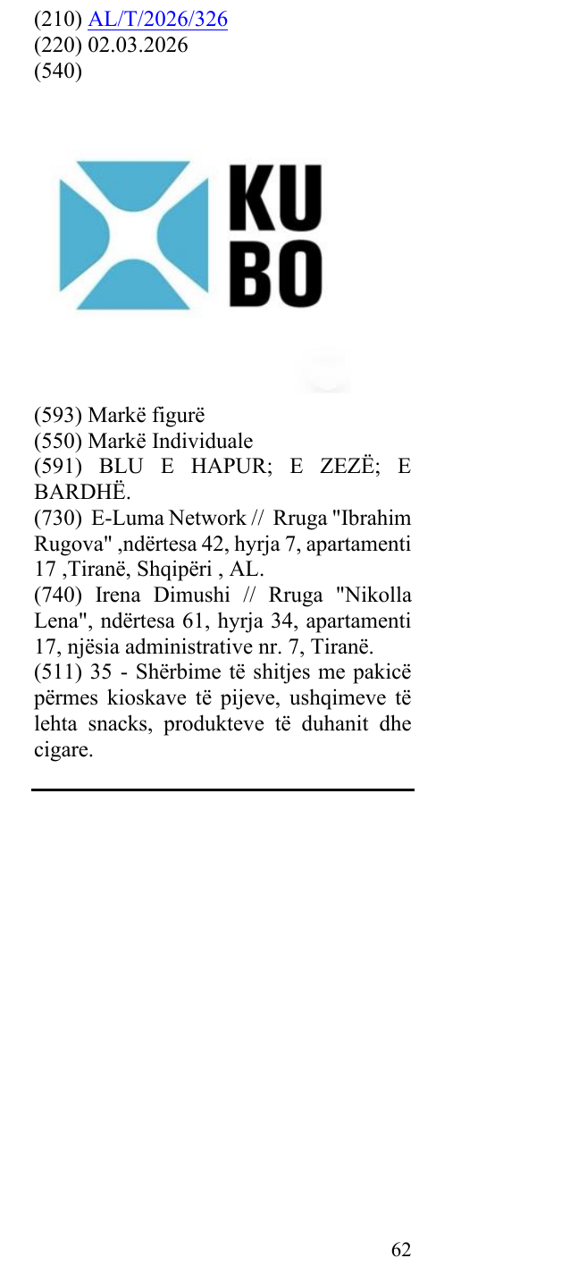 Zëri i markës KU BO në buletin