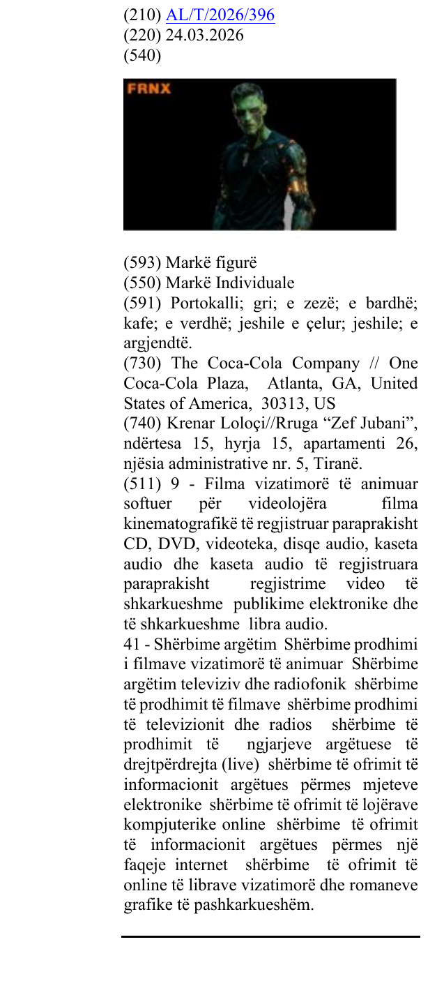 Zëri i markës FRNX në buletin