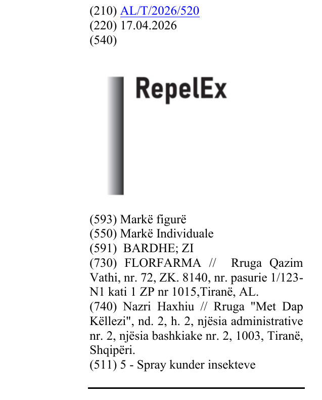 Zëri i markës RepelEx në buletin