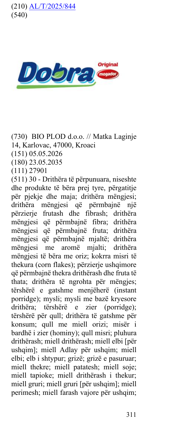 Zëri i markës Original në buletin