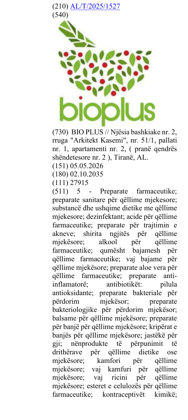 Zëri i markës BIO; PLUS. në buletin