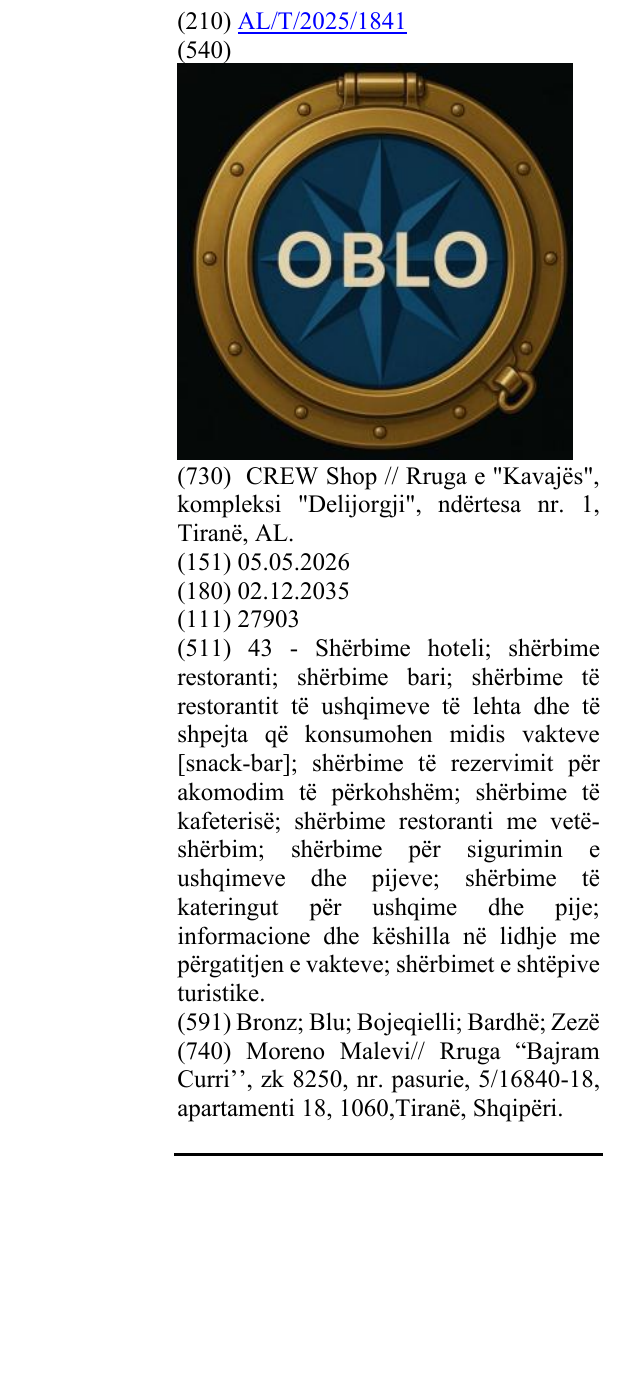 Zëri i markës OBLO në buletin