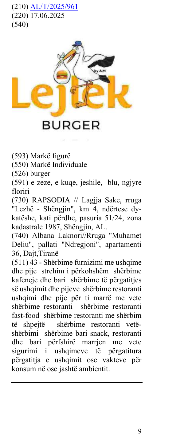 Zëri i markës burger në buletin