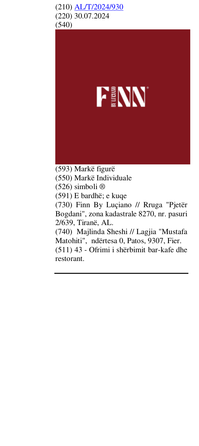 Zëri i markës simboli ® në buletin