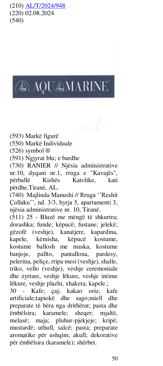 Zëri i markës symbol ® në buletin