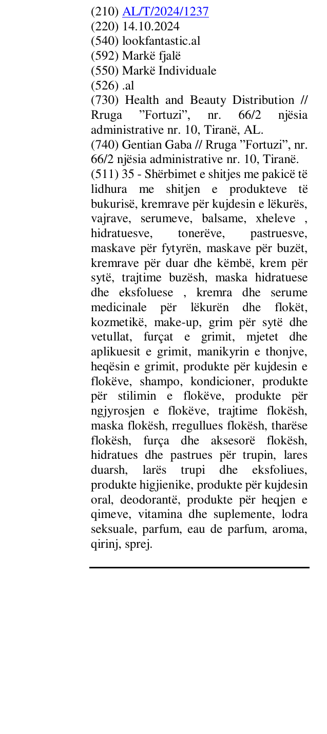 Zëri i markës lookfantastic.al në buletin