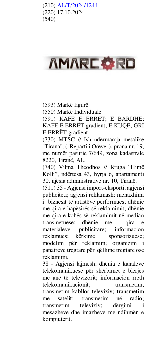 Zëri i markës AMARCORD në buletin