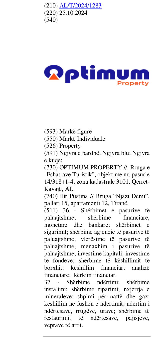 Zëri i markës Property në buletin