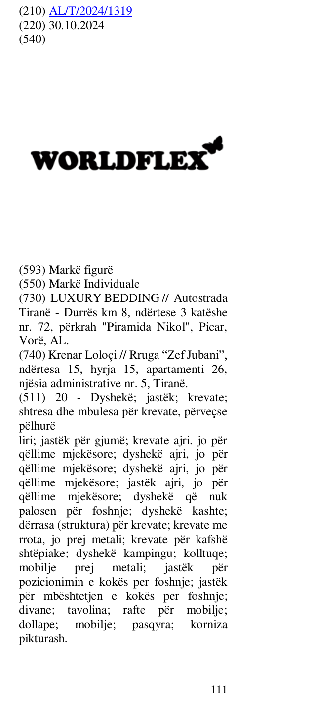 Zëri i markës WORLDFLEX në buletin