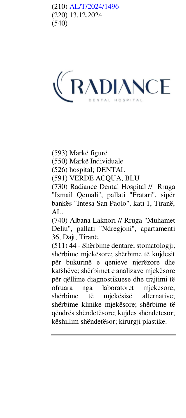 Zëri i markës hospital; DENTAL në buletin