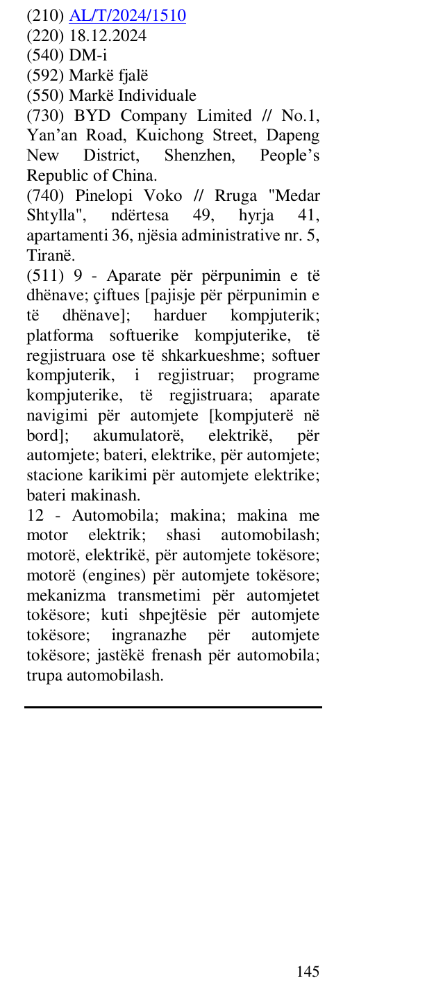 Zëri i markës DM-i në buletin