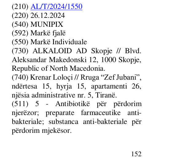 Zëri i markës MUNIPIX në buletin