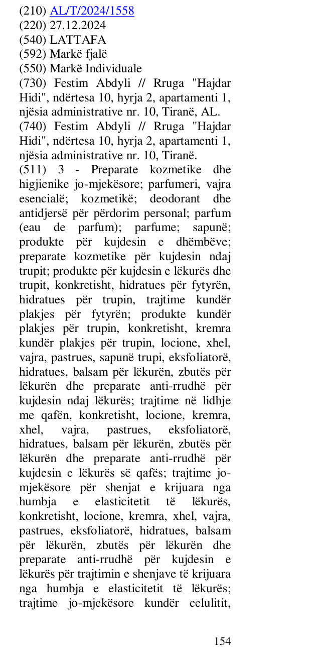 Zëri i markës LATTAFA në buletin