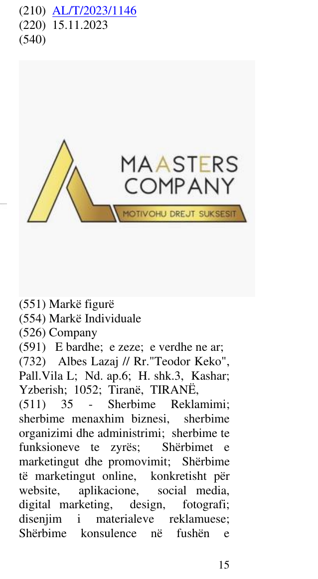 Zëri i markës Company në buletin