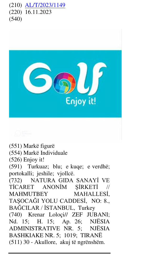 Zëri i markës Enjoy it! në buletin