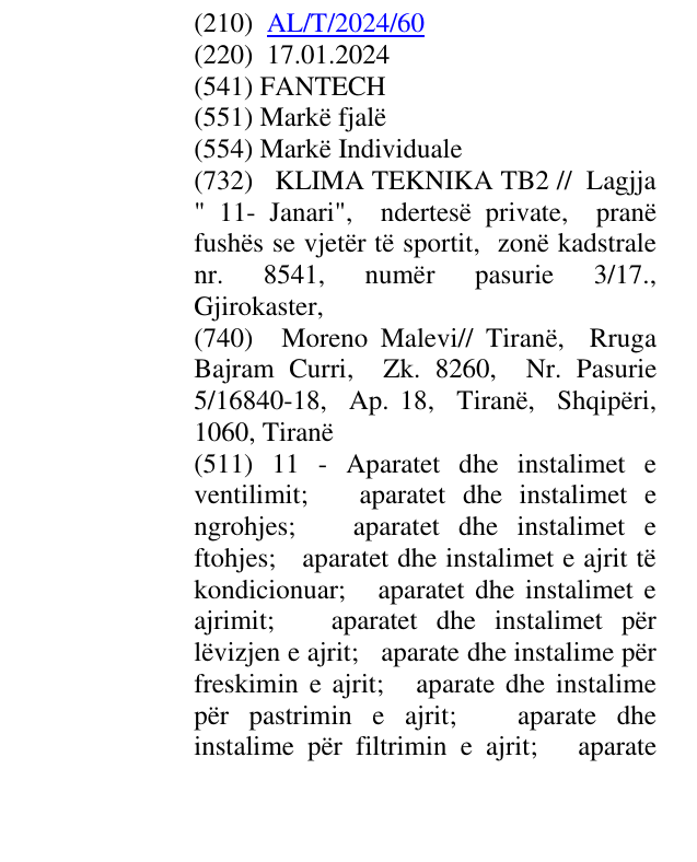 Zëri i markës FANTECH në buletin