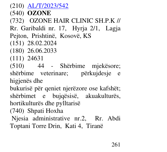 Zëri i markës OZONE në buletin