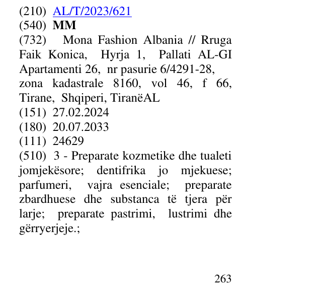 Zëri i markës MM në buletin