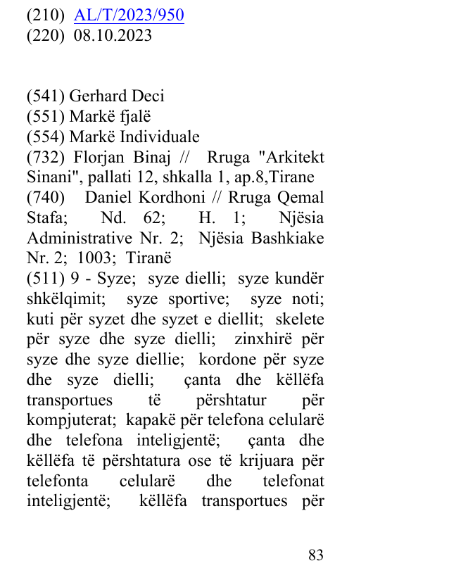 Zëri i markës Gerhard Deci në buletin