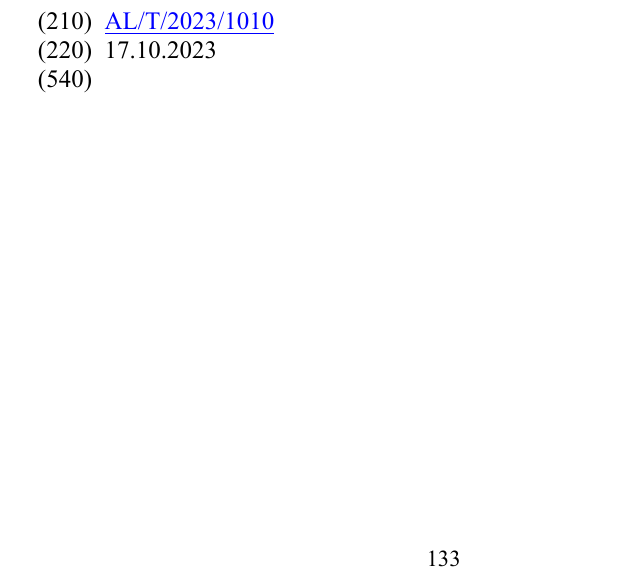 Zëri i markës 133 në buletin