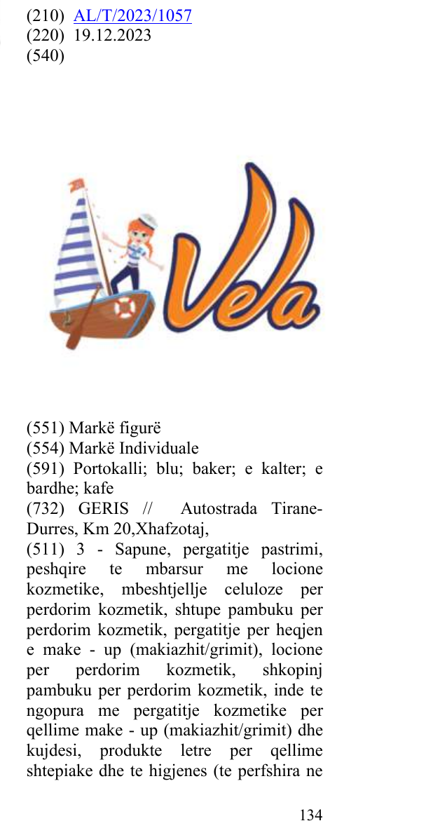 Zëri i markës vela në buletin