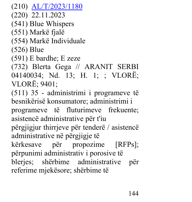 Zëri i markës Blue në buletin