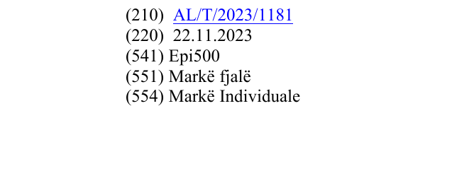 Zëri i markës Epi500 në buletin