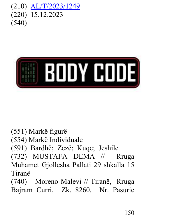 Zëri i markës BODY CODE në buletin
