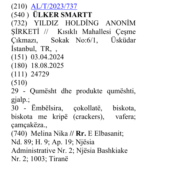 Zëri i markës ÜLKER SMARTT në buletin