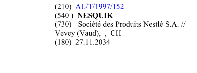 Zëri i markës NESQUIK në buletin