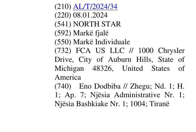Zëri i markës NORTH STAR në buletin
